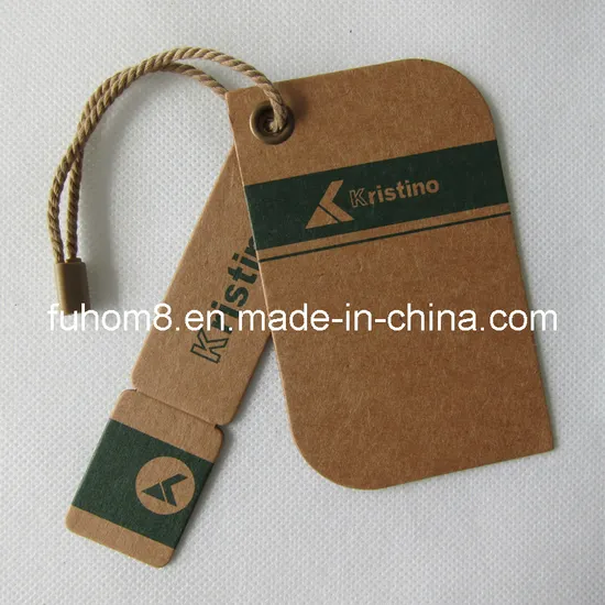 Customized Various Garment Paper Hang Tag with Plastic Seal Tag