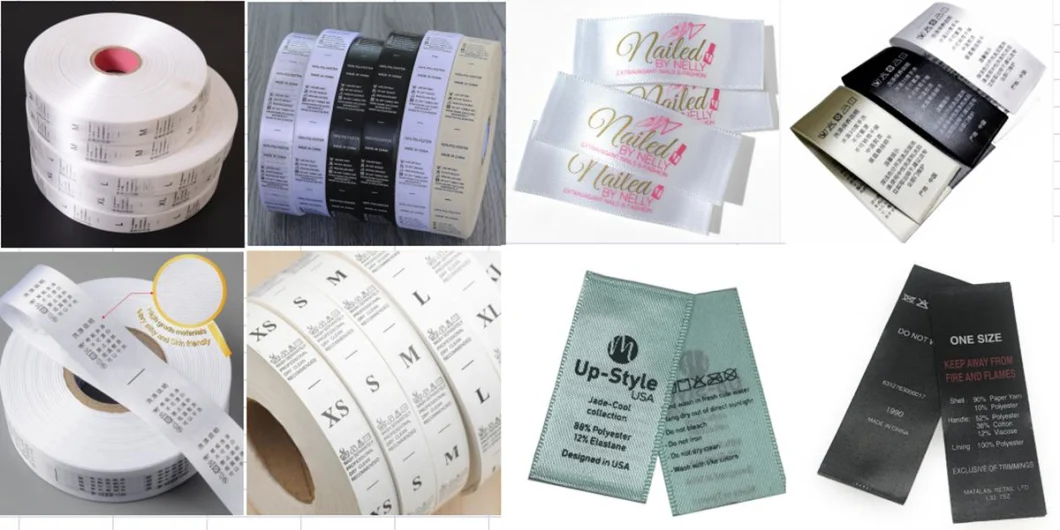 Damask Silk Printed Acrylic Washing Care Labels for Scarf