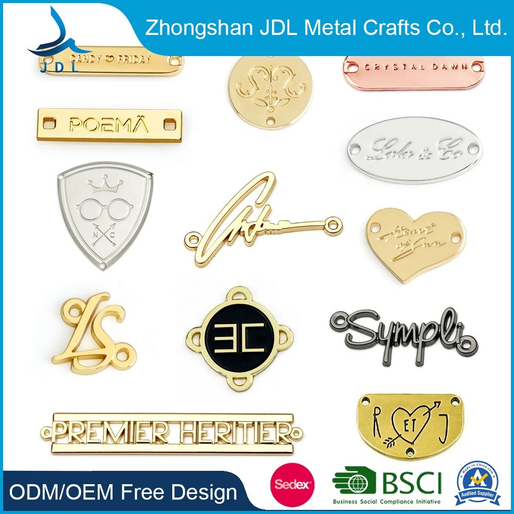 China Wholesale Maker Custom 3D Adhesive Sticker Hardware Brand Epoxy Logo Aluminum Garment Tag Metal Woven Clothing Label for Jean Bag Handbag Furniture Bottle