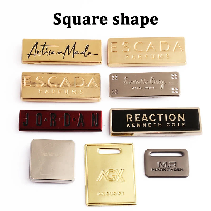 Fashion Design Engraved Brand Name Custom Metal Logo Labels Tag for Clothing Brass Name Plates