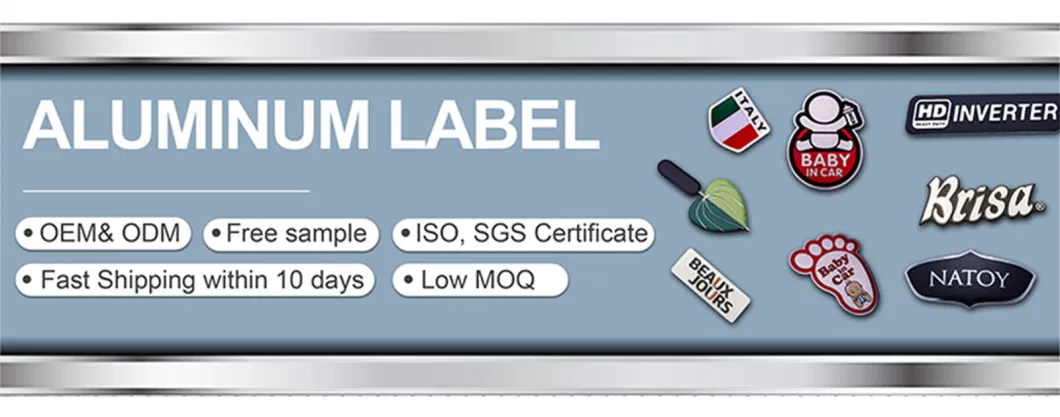 Metal Embossed Aluminum Label with 3m Adhesive
