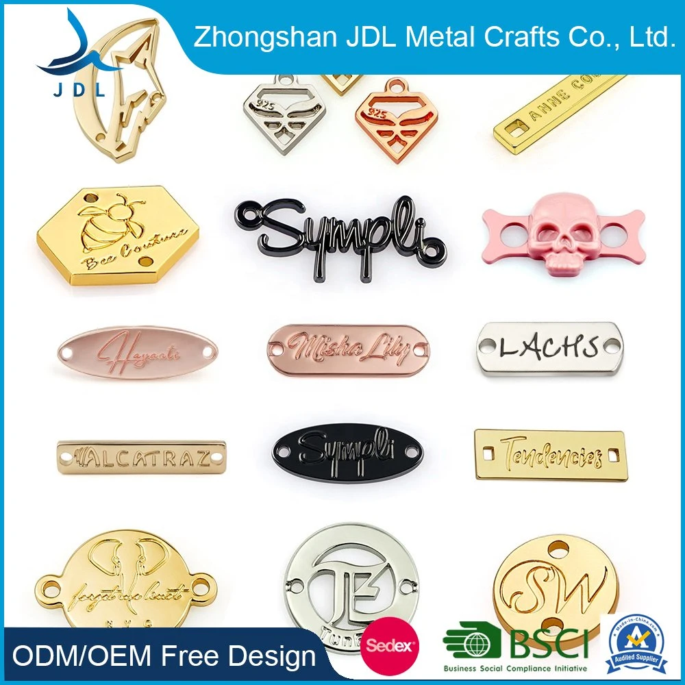 China Wholesale Maker Custom 3D Adhesive Sticker Hardware Brand Epoxy Logo Aluminum Garment Tag Metal Woven Clothing Label for Jean Bag Handbag Furniture Bottle