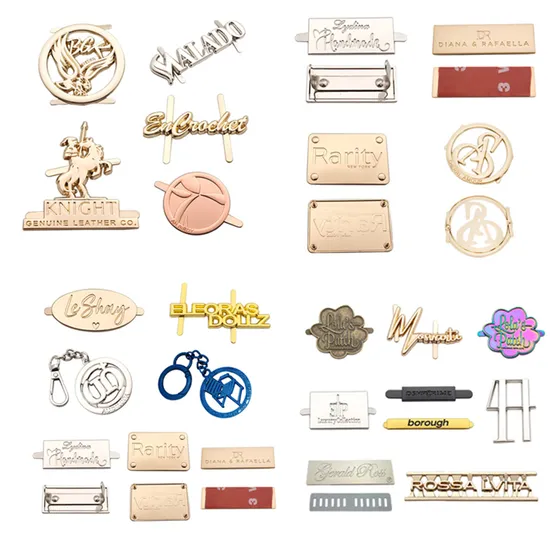 Newest Design Garment Metal Brand Name Brass Name Plates Logo Metal Clothing Labels Decorative Bag Custom Metal Tags for Handbag