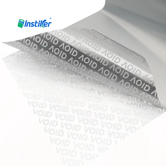 50mic Matte Silver Pet Positive Void Security Self Adhesive Sticker Paper Jumbo Roll 