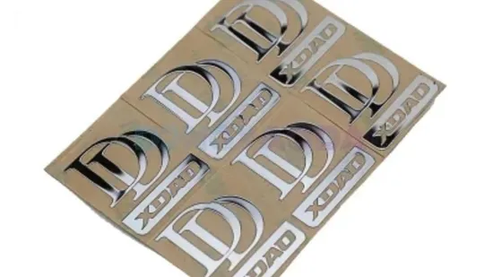 Customized Thin Gold / Silver 3D Metal Nickel Logo Label Sticker 