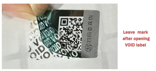 Customized Printing Plastic Waterproof Void Security Warranty Void Tamper Labels Sticker 