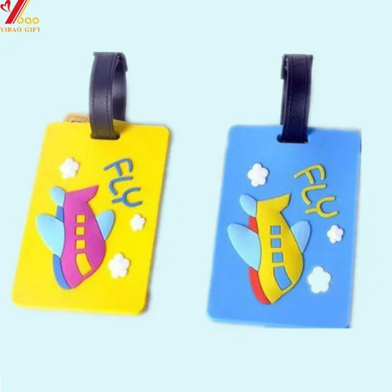 Custom Fashion Soft PVC 2D 3D Logo Name Tag Luggage Tag with Plastic Accessories (YB