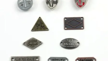 Wholesale Factory Design Customized Plated Logo Metal Clothing Labels 