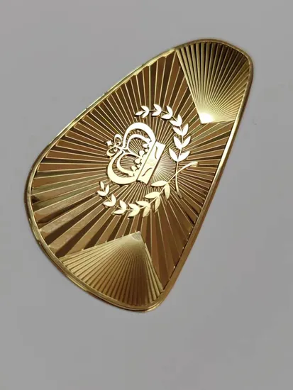 Custom Metal Nickel Sticker Electroforming Gold 3D Metallic Plates Brand Logo Plaque 