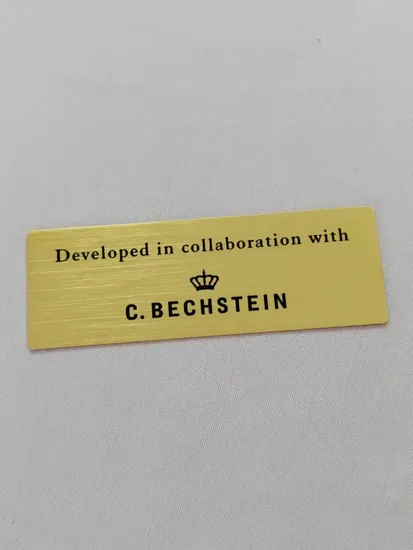 Custom Engraved Metal Logo Brand Gold Anodized Aluminum Label for Musical Instruments 