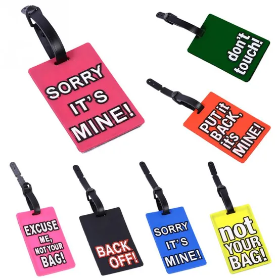 Creative PVC Soft Plastic Luggage Tag Custom Cute Travel Tag (YB